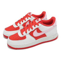 【NIKE 耐吉】休閒鞋 Air Force 1 BG 大童 女鞋 Valentine 白 紅 粉紅 AF1 情人節(HV5165-121)