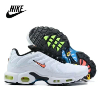 Nike-air max plus tn tênis de corrida dos homens, calçados esportivos, luz, preto, confortável, original, aj4114-001