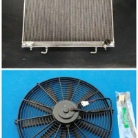 Aluminum Radiator + Fan For MITSUBISHI 2000-2006 Pajero/Montero/Shogun 3.2 Di-D AWD diesel 2001 2002 2003 2004 2005 AT