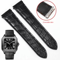 Crocodile Watchband With Substitute SANTOS/ Sandoz WSSA0039 Series Quick Release Design Leather Stra