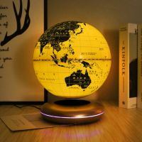 免運 辦公室客廳擺件抖音同款8寸金色地球儀創意禮品發光磁懸浮地球儀