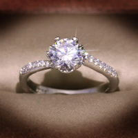 Womens 18K White Gold Plated 1CT Moissanite Engagement Wedding Band Ring Gift size 4-9