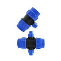 Plastic PE Tube Reducing Connector 63/50/40/32/25/20mm Tee Water Splitter Quick Valve Coupler Irrigation Fittings