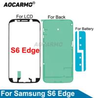 Aocarmo Full Set Back Battery Adhesive LCD Display Screen Sticker For Samsung S6 Edge Replacement Part