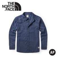 【The North Face 男 法蘭絨長袖襯衫《藍》】46GE/長袖襯衫/長袖上衣