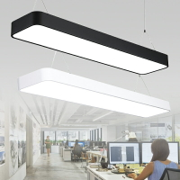 LED長條燈辦公室吊線燈長方形現代簡約吸頂燈商場寫字樓工程燈具
