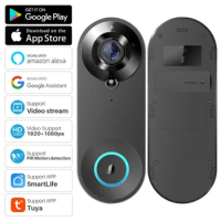 Smart Video Doorbell Camera 1080P WiFi Video Intercom Door Bell Camera Two-Way Audio Works With Alexa Echo Show Google Home