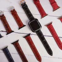 【ALL TIME 完全計時】Apple Watch S7/6/SE/5/4 38/40/41mm 壓紋真皮錶帶