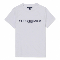 【Tommy Hilfiger】TOMMY 經典刺繡文字Logo圖案短袖T恤 上衣-女-白色(平輸品)