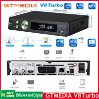 Latest GTMEDIA V8 Turbo Satellite Receiver DVB-S2/T2/C built in WiFi Support CA Card Slot 1080P Full HD H.265 Spain Italy tv box