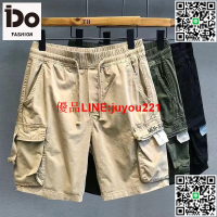 【IDO】2023新款夏季新款純棉七分褲男士外穿寬鬆透氣休閒褲多口袋工裝褲