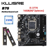 Kllisre B75 desktop motherboard kit with Core i7 3770 2 x 8GB = 16GB 1600MHz DDR3 support M.2 NVME USB 3.0 SATA3.0 ddr3 memory