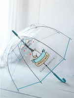 沛欣雨傘女士 新款糖果色卡通獨角獸半自動長柄傘拱形傘PVC透明傘