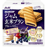 大賀屋 日本製 玄米 糙米 藍莓 夾心 果醬 餅乾 零食 零嘴 營養補充 六入 正版授權 J00015664