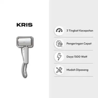 Kris Hair Dryer Dinding 1500 Watt - Putih