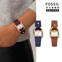 【FOSSIL 官方旗艦館】Harwell 系列馬鞍女錶 皮革錶帶指針手錶 28MM(多色可選/母親節)