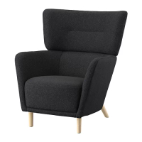OSKARSHAMN 扶手椅, gunnared 黑灰色, 82x86x99 公分