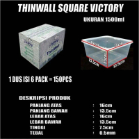 Thinwall Sq 1000Ml 1500Ml 2000Ml 3000Ml Square Pack Tmpt Makanan Medan Terlaris