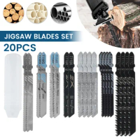20 Pcs T-Shaft HCS Assorted Jig Saw Blades Wood Plastic And Metal Cutting Saw Blades Use To Bosch Black &amp; Decker Makita Metabo