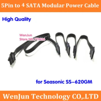 5 Pin male 1 to 4 SATA / 10 SATA 15pin Modular Power Supply Adapter Cable for Seasonic SS-620GM with free shipping