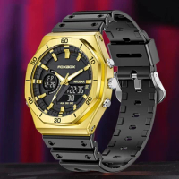 LIGE Dual Display Watch Men FoxBox Top Brand Luxury Men Watch Fashion Sport Waterproof Military Chronograph Quartz WristWatches