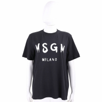 MSGM 油漆塗鴉字母黑色短袖TEE T恤(女款)