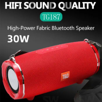 TG187 30W high-power large portable Bluetooth wireless speaker TF card RM radio USB support BT5.0 subwoofer stereo party speaker