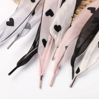 3.8CM heart-shaped silk shoelaces, a pair suitable for German training shoes, AF1 Air Force One, AJ1