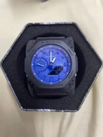 JAM TANGAN PRIA CASIO G-SHOCK ORIGINAL BLUE PAISLEY ANALOG DIGITAL HITAM BIRU RESIN GA-2100BP-1A CAS