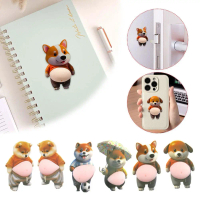 Miếng dán 3D Shiba Inu – Miếng dán quần áo màu cam dễ thương, Miếng dán silicone Shiba Inu dễ thương