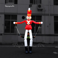 Christmas Carnival Parade Party Performance Walking Inflatable Nutcracker Puppet 3.5m Blow Up Wooden Soldier Doll Suit For Event