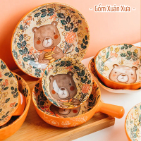 Bộ Bát Đĩa Gấu Teddy Hot trend Gốm Xuân Xưa, chén , bát ăn cơm, chén dĩa sứ, tô sứ, bát dễ thương, b