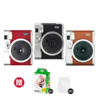 【贈20張底片組合】富士 FUJIFILM Instax mini 90 拍立得相機 黑色 棕色 紅色 公司貨 