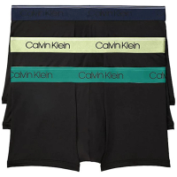 【Calvin Klein 凱文克萊】2023男時尚彩色褲頭細纖維黑色平角內著混搭3件組-網(預購)