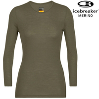 Icebreaker Everyday BF175 女款 圓領長袖上衣/美麗諾羊毛 104471 069 橄欖綠