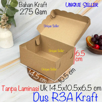 Dus R3A R3 KRAFT Renda isi 100 pcs Uk 14.5x10.5x6.5 cm Dus Box Kotak Kue Roti Berkat Hampers Jajan H