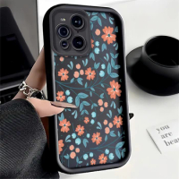 Soft Silicone Cover For OPPO A7X R17 Flower Leaves Pattern Case For OPPO F19 Pro F9 F11 F23 Shockproof Matte Back Phone Case