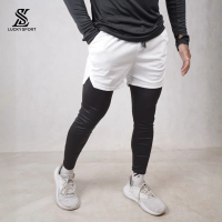 Celana Pendek Olahraga Pria 2 In 1 Clana Training Gym Lari Running Compression Spor