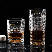 捷克BOHEMIA進口水晶杯玻璃杯創意刻花威士忌洋酒杯果汁杯水杯子