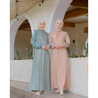 Gamis Rania | Gamis Jaguard Inaya Kombinasi Dania Stripe Simpel Muslimah By RANAYA