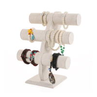 3-Tier Jewelry Bracelet Watch Bangle Display Holder Stand Showcase T-bar Stand Rack Bracele Holder 24*14*30.5cm