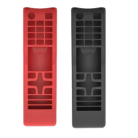 2X Silicone Case Remote Control Protective Cover Suitable For Samsung TV BN59 AA59 Series Remote Control Black &amp; Red