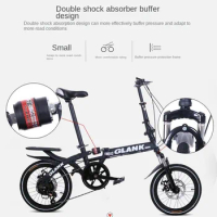 16 20 inch student folding bicycle variable speed soft tail Mountain Bike Full Suspension urban cycling commuting aldult MTB