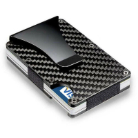 Carbon Fiber Men's Card Holder Metal Card Clip Anti-theft Credit Card Box sling trust  wallet lv  ba