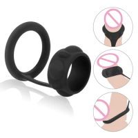 Delay Ejaculation Cock Ring Sex Toys For Men Penis Enlargement Dual Ring Erection Penis Ring Male Masturbator