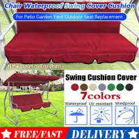 3 Seat Swing Canopies Seat Cushion Cover Set Patio Swing Chair Hammock Replacement Waterproof Garden (No Swing Chair)