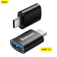 Baseus USB Male to USB Type C Female OTG Adapter Converter for Macbook PC Male USB OTG Adapter TYPE-C Female Data Charger Cable