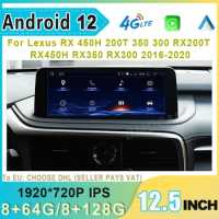 For Lexus RX RX200t Rx300 Rx350 Rx450h RX400h RX350L Multimedia Video Player CarPlay Autoradio Android 12 Car Navigation Screen