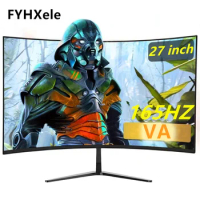 FYHXele27 Inch Monitors 2k 165hz Curved Screen Gamer GTG1MS PC LCD Displays For Desktop With HDMI DP Support Free-Sync