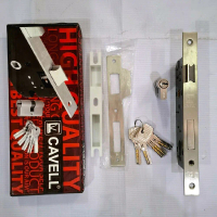 Cavell Body Lidah Besar Kunci Pintu Kayu Premium Bahan Stainless Steel Cylinder Kuningan 5 Buah Kunc